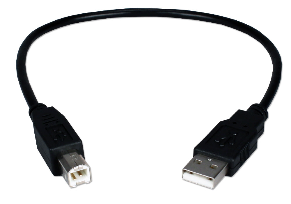 1ft USB A to B Cable – Printer, Scanner, Hub Connection, Black