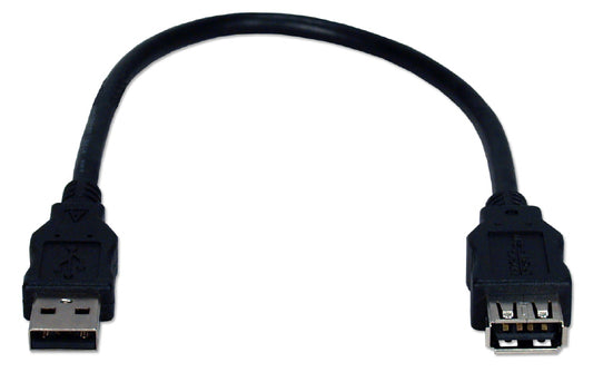 USB PortSaver Extension Cable – Type A Male to Female, 1ft (Black)